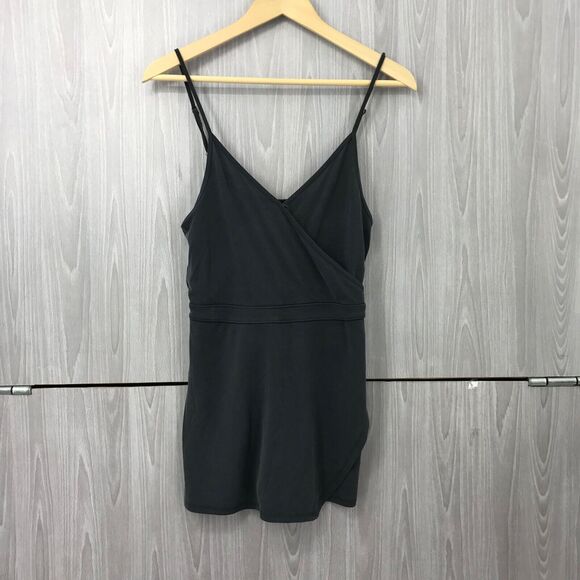 Abercrombie & Fitch Pants - Abercrombie & Fitch Romper Small Gray Skort Sleeveless Faux Wrap V-Neck Stretch